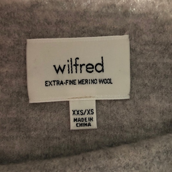 Wilfred XXS light grey wool poncho - Picture 3 of 5
